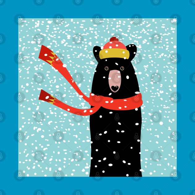 BLACK BEAR IN BLIZZARD by JeanGregoryEvans1