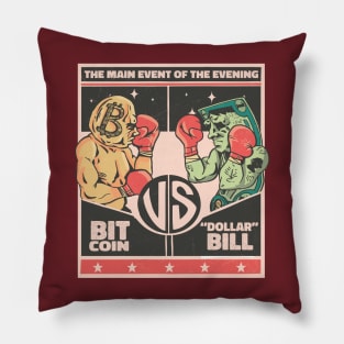 Crypto vs. Dollar Funny Bitcoin Design Pillow