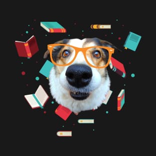 Jack Russel Terrier with books T-Shirt