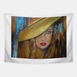 Girl With The Gold Hat Tapestry