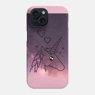 Unicorn With Purple Sky Lights & Sparkle Phone Case