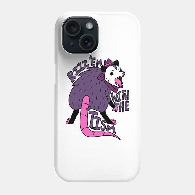 Autism Rizz Em With The Tism Autistic Possum Phone Case by LEGO