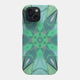 Cartoon Mandala Flower Blue and Green Phone Case