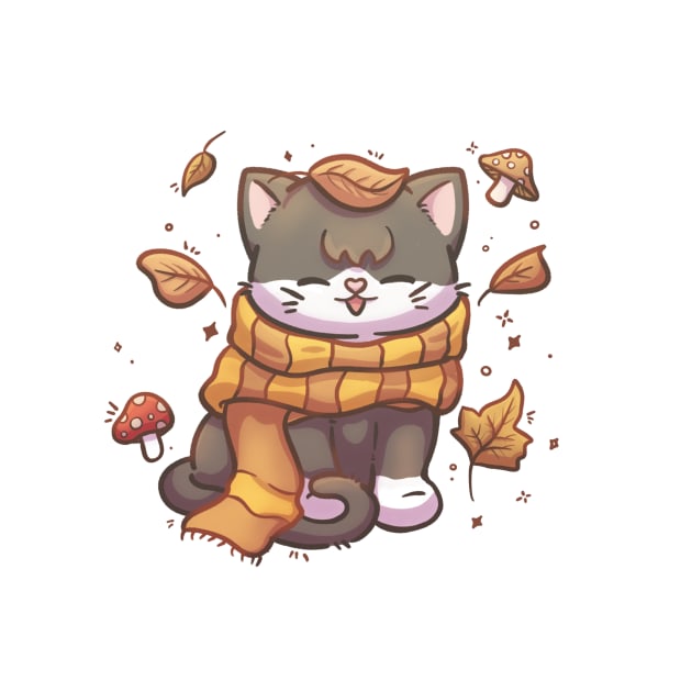 Fall cat by AlexBrushes