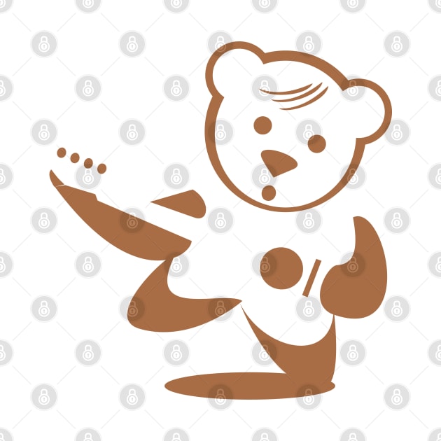 Funny Cartoon Bear Musician by Toogoo