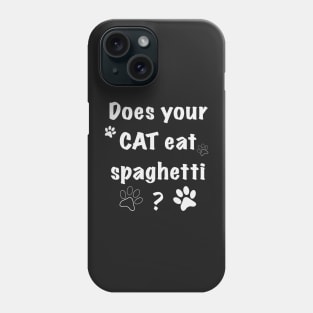 Cat eating spaghetti Phone Case