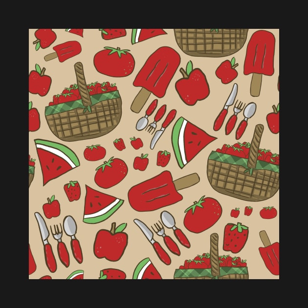Red Picnic Pattern Food by MSBoydston