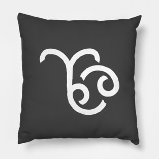 Aries and Cancer Double Zodiac Horoscope Signs (White) Pillow