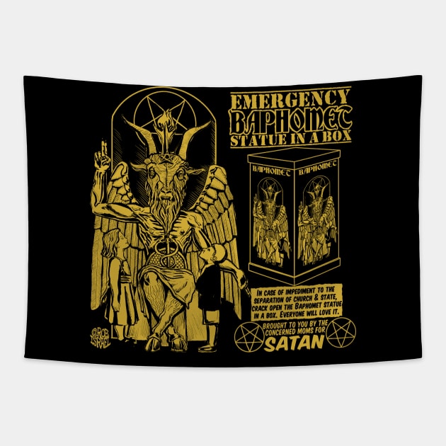 Baphomet In A Box Tapestry by Robisrael