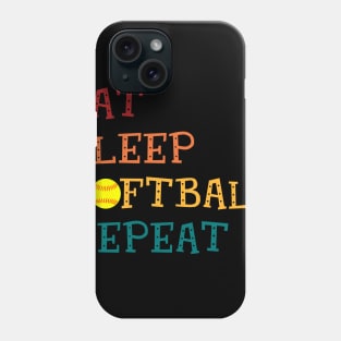 Eat Sleep Softball Repeat Softball Lovers Phone Case