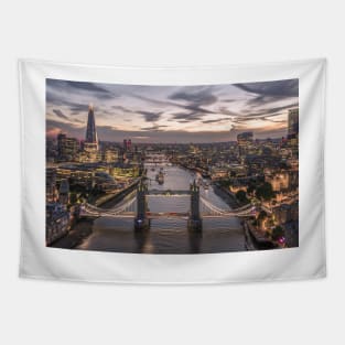 London River Thames Dusk Tapestry