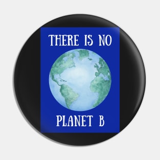 THERE IS NO PLANET B – Environmental Message – Watercolor Earth Pin