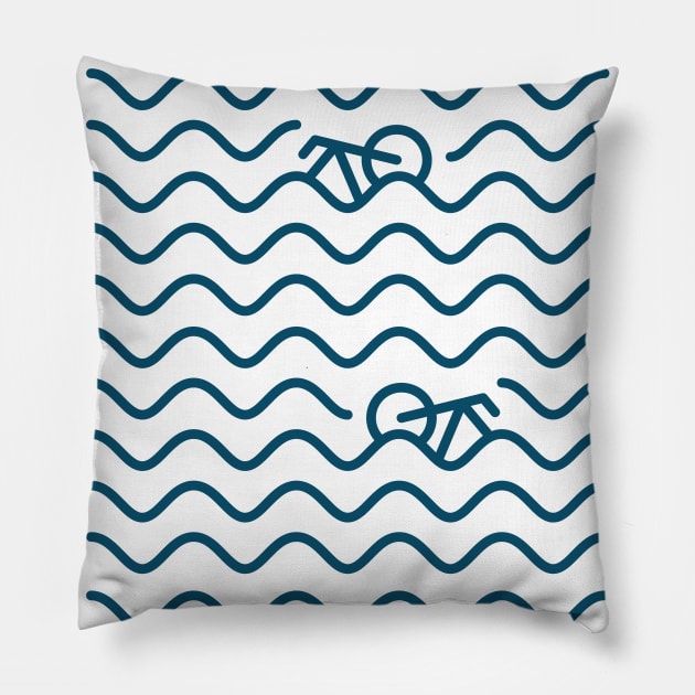 Swimming Bikes Pillow by imotvoksim