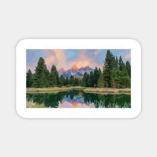 Grand Teton Scene Painting Magnet