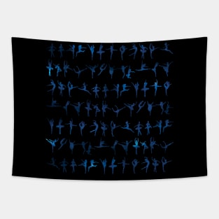 Dance poses silhouette pattern / texture (liquid gold) - ballerina - dance lover, ballet lover gift idea Tapestry