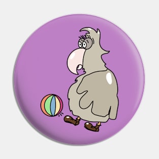 funny bird playing beach ball, for smile Pin