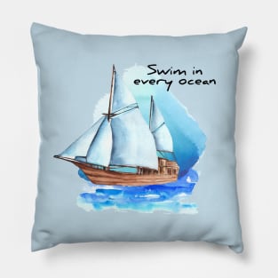 Swim In Every Ocean Pillow