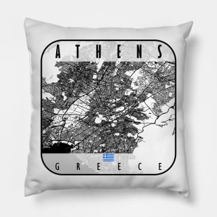 Athens Map Greece Pillow