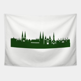 LÜBECK skyline in forest green Tapestry