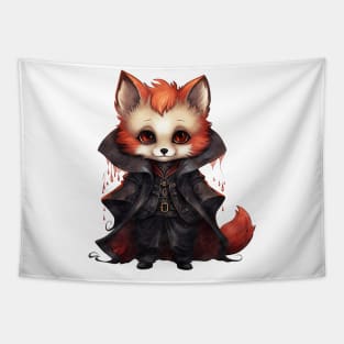 Cartoon Red Fox in Dracula Costume Tapestry