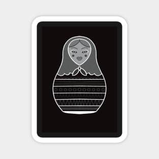 Black & White Russian Doll Magnet