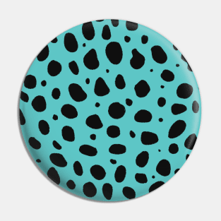 Teal and Black Cheetah Print Animal Print Pin