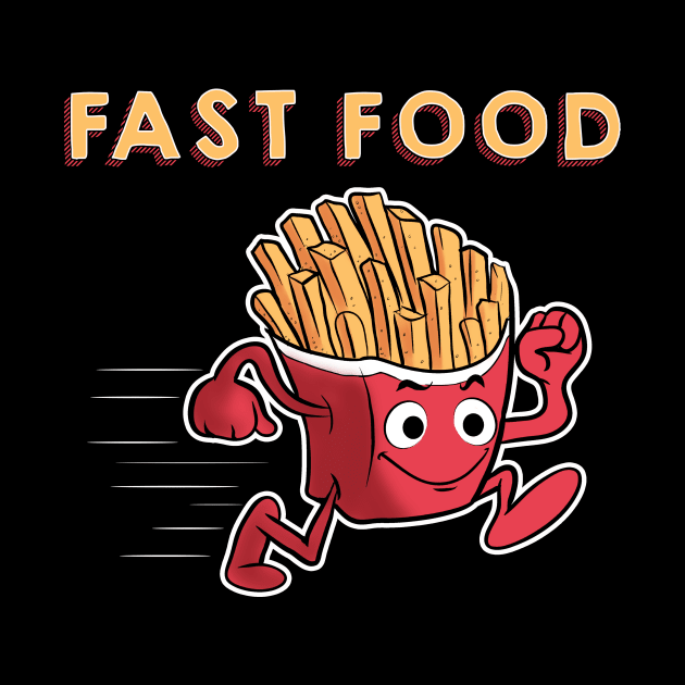 Cute & Funny Fast Food Running French Fries Punny by theperfectpresents