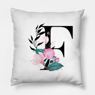 Floral Monogram F Pillow