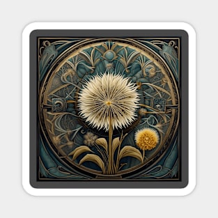 Enchanting Art Deco Wildflower Retro Style Art Magnet