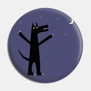 Arooo! Wolf Anthropomorphic Art Pin