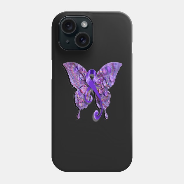 Purple Ribbons Graphic Art Support Lupus Awareness Phone Case by tamdevo1