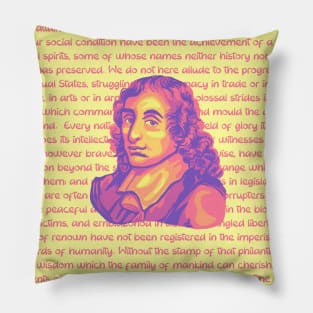Blaise Pascal Portrait and Quote Pillow