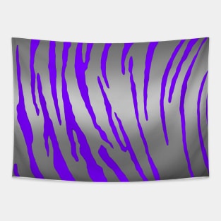 Silver Tiger Stripes Purple Tapestry