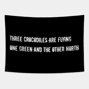 Three crocodiles are flying one green and the other Nort Tapestry