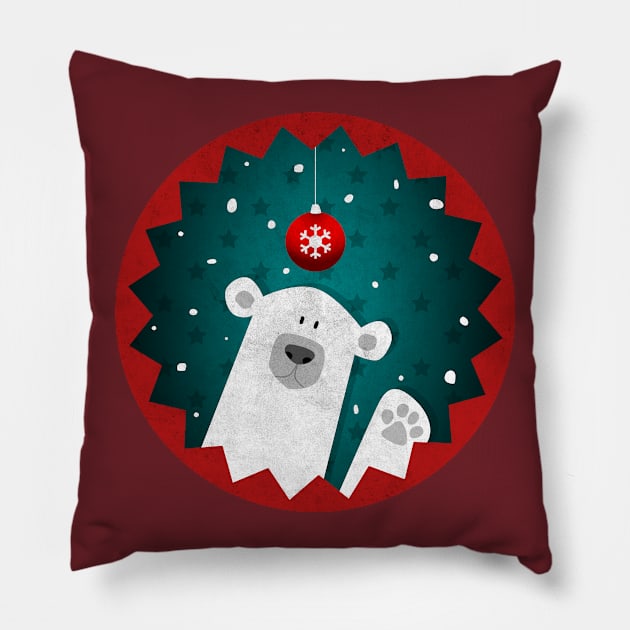 A Polar Bear Christmas Pillow by Bumblebeast