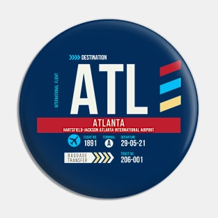 Atlanta (ATL) Airport Code Baggage Tag Pin