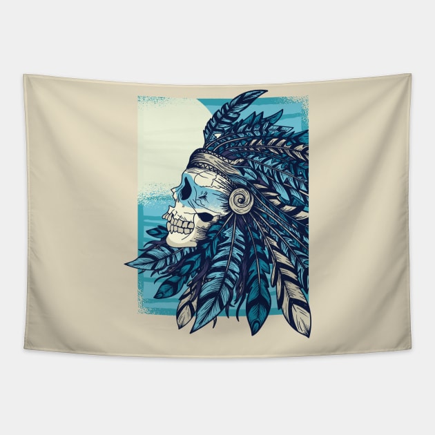 Native Skull Design Tapestry by LR_Collections