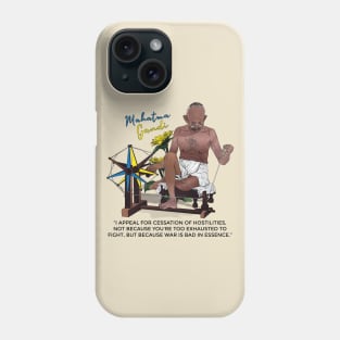 Mahatma Gandhi Ukraine Inspired War Is Bad In Essence Quote | Indian Political ethicist Mohandas Karamchand Gandhi Sunflower Phone Case