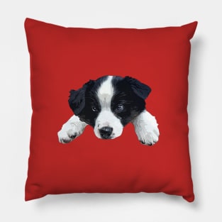 Border Collie Cute Puppy Dog Paws Pillow