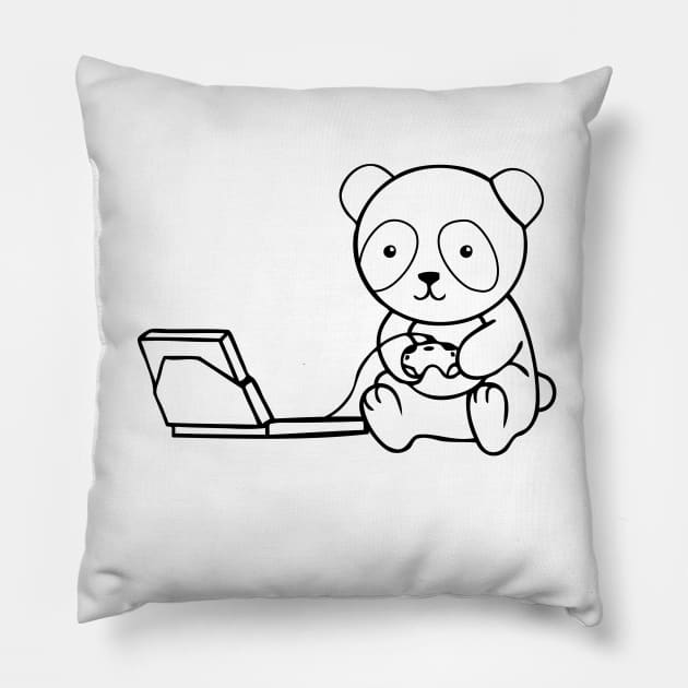 Gaming Panda Contour Pillow by Just Gaby Gaming