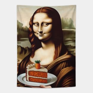 Mona Lisa's Carrot Cake Feast Tapestry