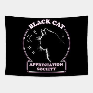 Black Cat Appreciation Society - Retro Witch Halloween Costume Tapestry