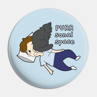 PURRsonal space funny cat design Pin