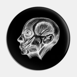 Ecorche no skin face Pin