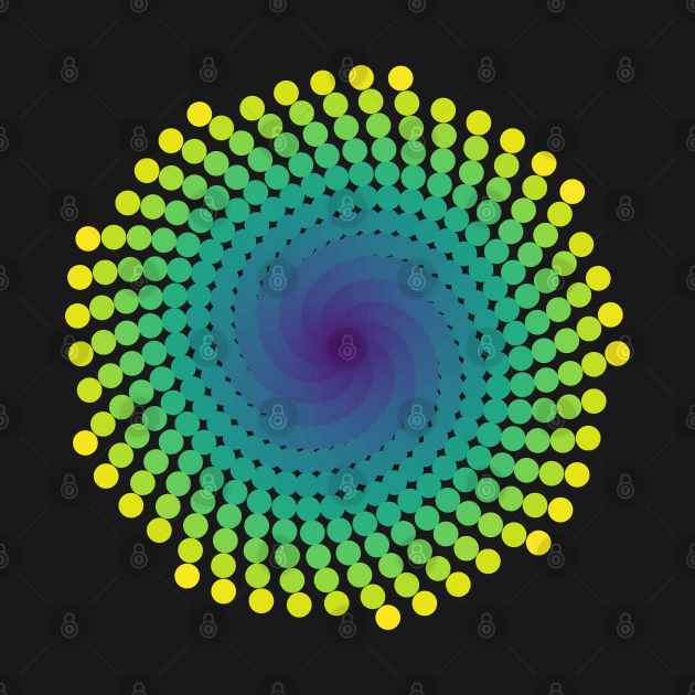 Whirlpool Spiral | Light Peacock Yellow Red Blue by aRtVerse