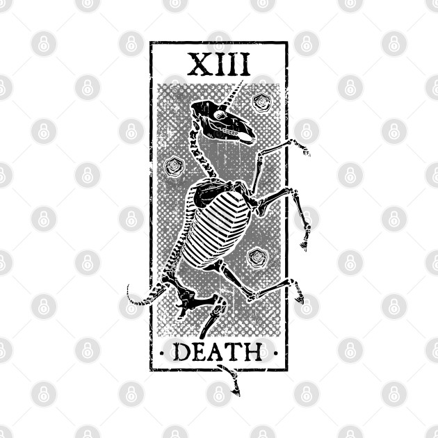 Death Tarot Card Occult Unicorn Skeleton Astrology - Death Tarot Card - Phone Case