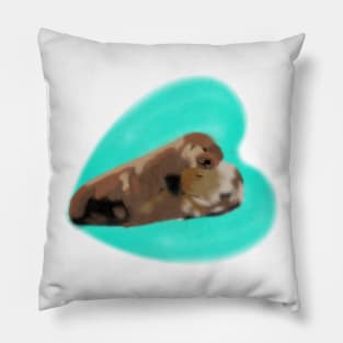 Otter Baby and Mom Pillow