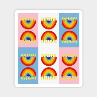 Rainbow Chanukiah Trans Grid Magnet