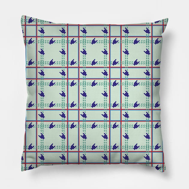 Geometric Pattern, Goose Foot, Plaid Pillow by ilhnklv