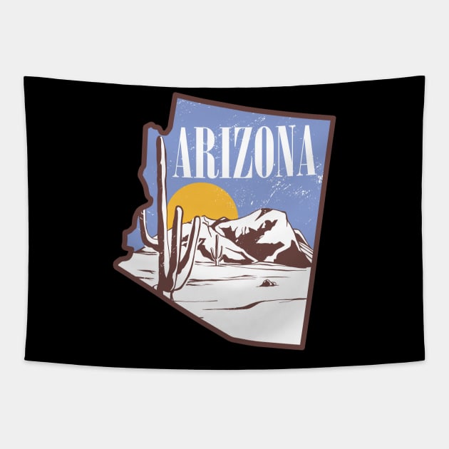 State of Arizona Desert Landscape Tapestry by SunburstGeo